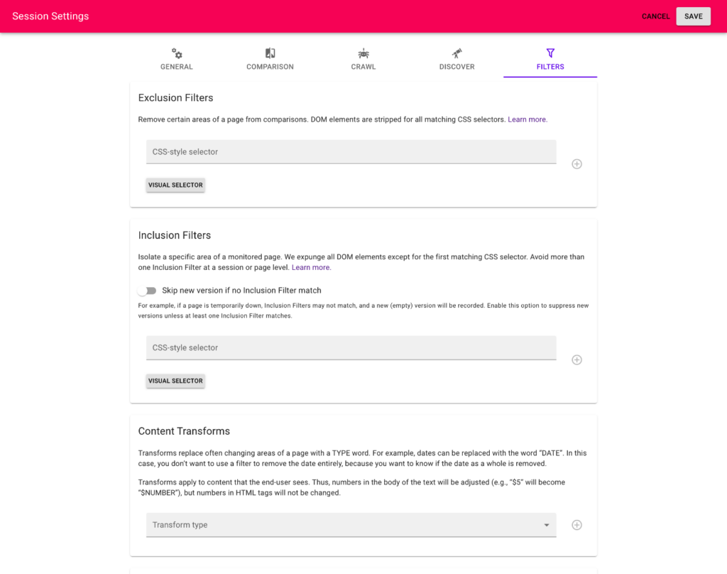 Use our Visual Selector to isolate areas to ignore to reduce false positives